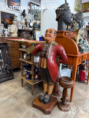 Дървена фигура на иконом/сервитьор №7397 , снимка 5 - Антикварни и старинни предмети - 51889374