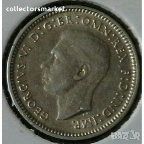 3 пенса 1942 D, Австралия, снимка 2 - Нумизматика и бонистика - 34537162