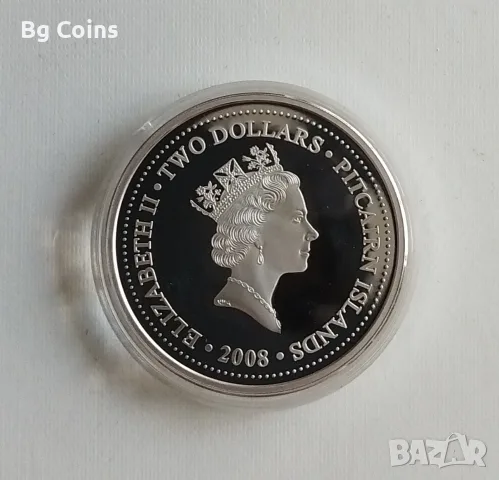 Сребро 1 OZ 2008 Баунти , снимка 2 - Нумизматика и бонистика - 56076176