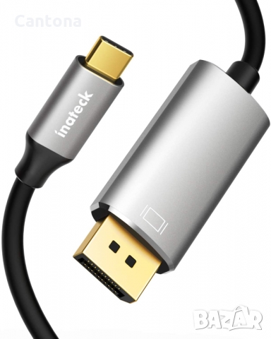 Inateck USB C to DisplayPort Cable 4K 60Hz, позлатени конектори, 2 метра, снимка 1 - Кабели и адаптери - 36040029