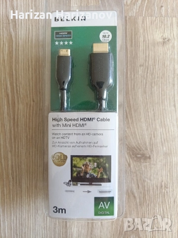 Високоскоростен HDMI кабел Belkin с Mini HDMI конектор