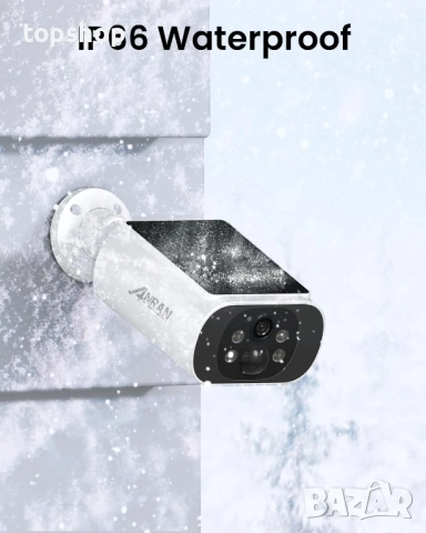 ЧИСТО НОВА ANRAN C3 4MP Wifi комплект от 4 камери със слънчева батерия + базова станция с 64GB SD.., снимка 4 - Комплекти за видеонаблюдение - 51636495