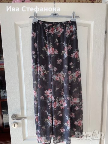 Нова дълга елегантна ежедневна ефирна пола флорален принт ластик в талията , снимка 3 - Поли - 41678795