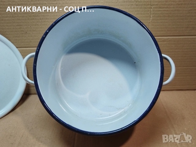 Стара Соц Българска Емайлирана Тенджера / 6 Литра. / НОМЕР 1606., снимка 7 - Антикварни и старинни предмети - 53670551