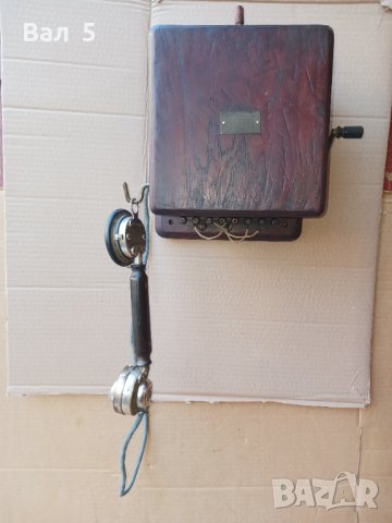 100 годишен френски стенен дървен телефон .  РЯДЪК, снимка 1 - Антикварни и старинни предмети - 44325322
