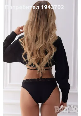 Черни памучни бикини Lovely, снимка 2 - Бельо - 48340852