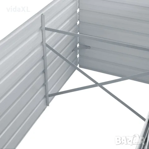 vidaXL Повдигната леха, 160x80x45 см, поцинкована стомана, сива, снимка 5 - Саксии и кашпи - 56147613