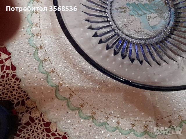 Стъклена фруктиера, снимка 5 - Чинии - 39609220