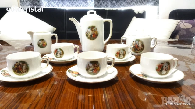 старинен порцелан Чехословакия чашки за кафе трите грации, снимка 4 - Антикварни и старинни предмети - 50587749