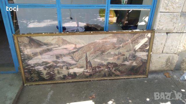 Ковьор красив голям ковьорв във рамка със стъкло , снимка 4 - Антикварни и старинни предмети - 42160790