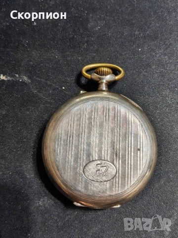 Швейцарски джобен часовник с посребрени капаци 1925г. - 10 РУБИНА, снимка 10 - Джобни - 48361931