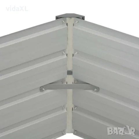 vidaXL Повдигната леха, 129x129x45 см, поцинкована стомана, зелена, снимка 4 - Саксии и кашпи - 56147604