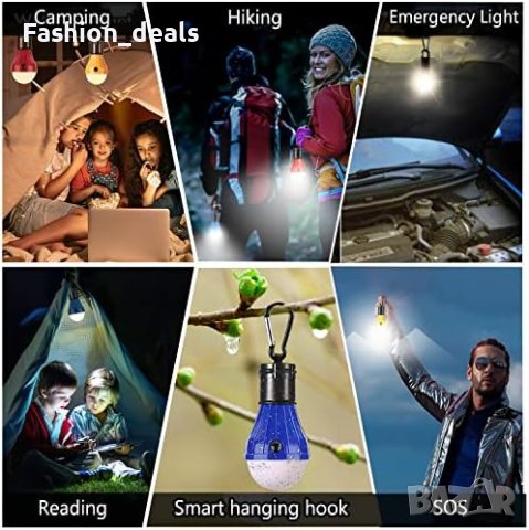 Нови 5 броя LED Къмпинг светлини лампи 4 светлинни режима Къмпинг Туризъм, снимка 3 - Лед осветление - 41802279