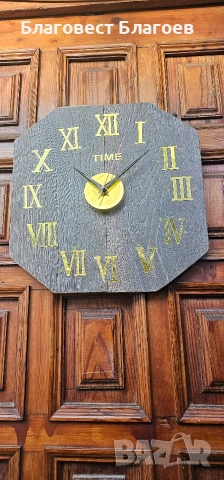 Голям 40 см ръчно изработен стенен часовник, снимка 8 - Декорация за дома - 53862783
