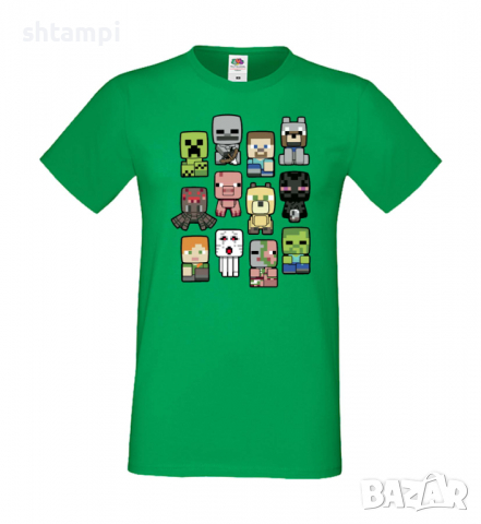 Мъжка тениска Minecraft Drawing Characters ,Minecraft,Игра,Забавление,подарък,Изненада,Рожден Ден., снимка 7 - Тениски - 36496410