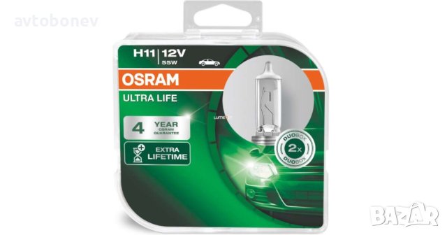 Автомобилни крушки OSRAM ULTRA LIFE H1,H4,H7,H11, снимка 5 - Части - 31755276