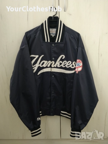 Majestic Athletic Vintage 90s Mickey Mantle MLB NY Yankees S size Бомбър тънко яке, снимка 4 - Якета - 52965839