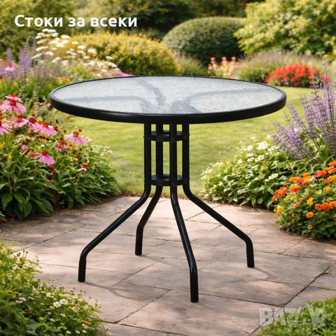 Минимализъм и стабилност в едно – стилна масичка за кафе на открито 60 см маса, снимка 3 - Маси - 53225485