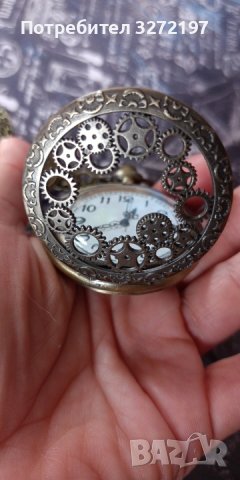 SHAARMS Винтидж джобен кварцов часовник,кварцов,месинг+верижка, снимка 14 - Джобни - 41406650