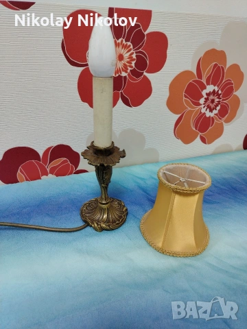 бронзова лампа с шапка, снимка 10 - Настолни лампи - 53143767