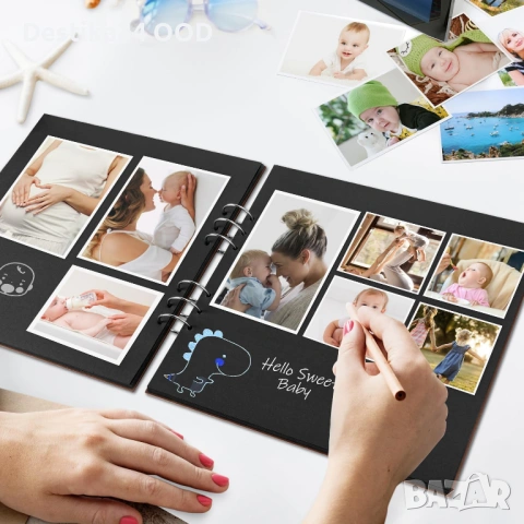 Дървен фото албум scrapbook 28x28 см 80 страници черен, снимка 5 - Други - 53826224