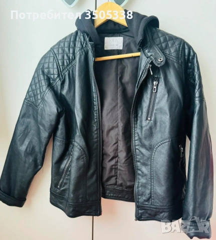 Кожено яке Zara за момиче 11–12 г. (152 см) – еко кожа, снимка 10 - Детски якета и елеци - 53012279
