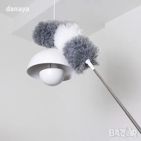 5272 Супер дълга огъваща се четка за прах с телескопична дръжка, 285 см , снимка 4 - Мопове, кофи, четки и метли - 47493498