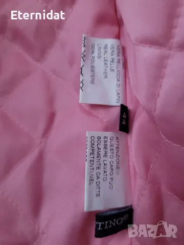 Розово късо палтенце естествен косъм , снимка 8 - Палта, манта - 49169552