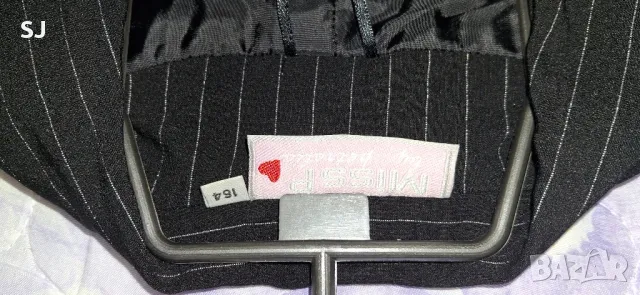 Дамски костюм -сако и панталон, размер XS, черен с тънко, бяло рае. , снимка 3 - Костюми - 48067911