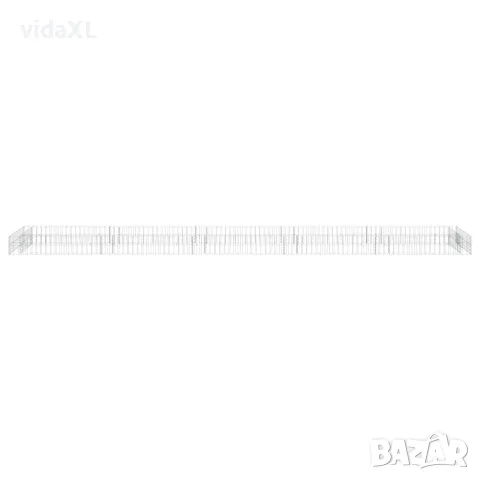 vidaXL Габион повдигната леха, поцинкована стомана, 500x100x20 cм, снимка 4 - Саксии и кашпи - 56146224