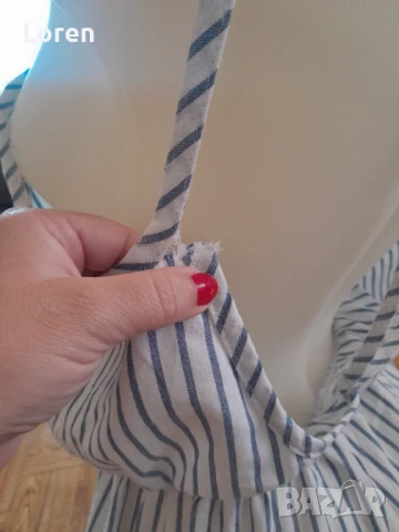 Подарявам!Къс гащеризон на бели и светло сини раета, снимка 7 - Гащеризони - 50557359