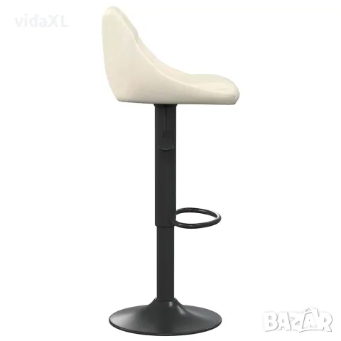 vidaXL Бар табуретки, 2 бр, кремави, кадифе, снимка 5 - Столове - 56147108