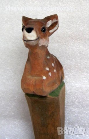 Дървена химикалка Еленче Бамби ръчна изработка изключително детайлна, снимка 2 - Колекции - 34402491