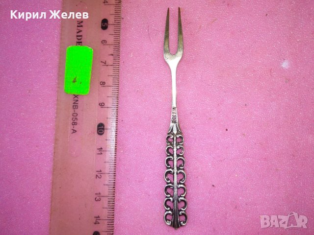 СТАРА НЕМСКА АЖУРНА КОЛЕКЦИОНЕРСКА ДЕСЕРТНА СРЕБЪРНА ВИЛИЧКА СРЕБРО 800 ПРОБА 42996, снимка 12 - Колекции - 44372704
