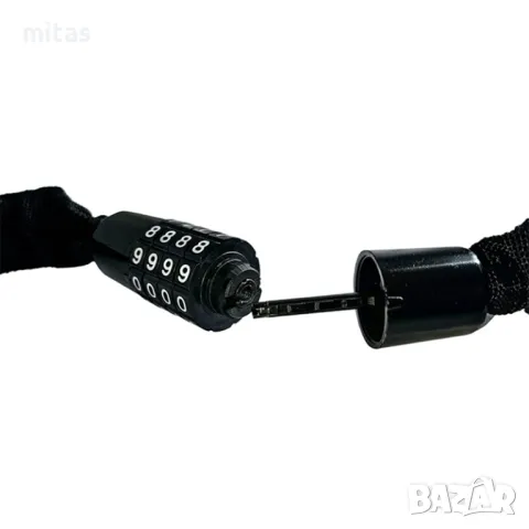 Заключващо устройство верига за велосипед с код, Полиестер, 90см/4мм, снимка 4 - Аксесоари за велосипеди - 49796322