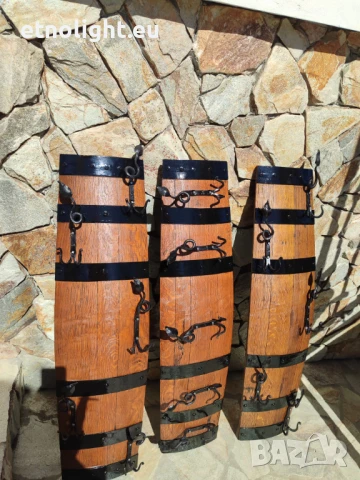 Красиви стенни закачалки от автентични реставрирани бъчви с ръчно ковано желязо , снимка 9 - Паравани - 44113072