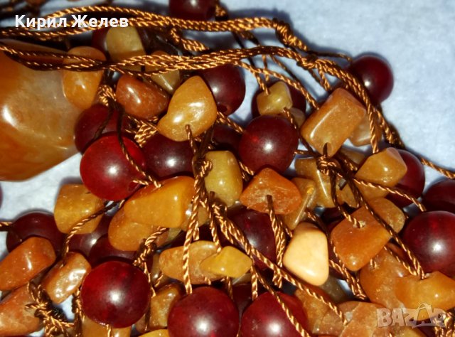 ВЕЛИКОЛЕПНА СКЪПОЦЕННА РЕТРО АРТ ХЕНД МЕЙД ОГЪРЛИЦА от НАТУРАЛЕН КАРНЕОЛ и КЕХЛИБАР 39224, снимка 8 - Колиета, медальони, синджири - 42091206