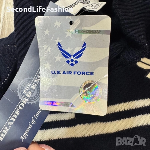Bradford Exchange USAF USA Плетена блуза Henley Air Force размер М нова, снимка 3 - Блузи - 52468283