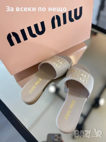 Miu Miu Дамски Летни Ежедневни Чехли Миу Миу - 2 Налични Цвята Код E634, снимка 4 - Чехли - 51001240