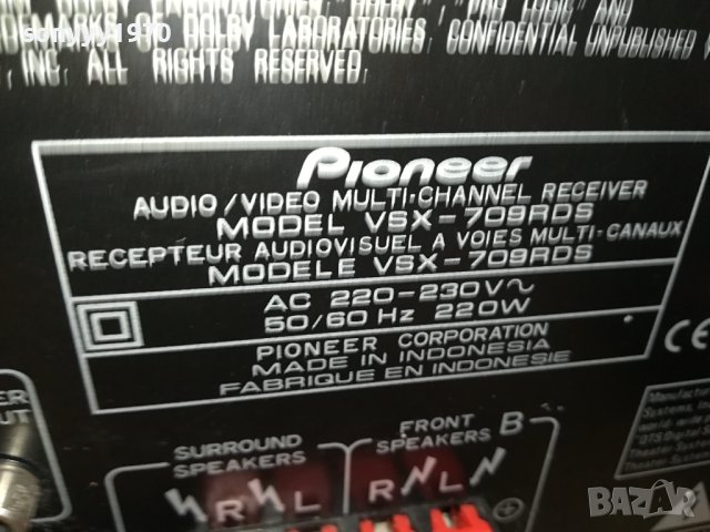 PIONEER VSX-709RDS RECEIVER-ВНОС SWISS 1907231147LNV, снимка 12 - Ресийвъри, усилватели, смесителни пултове - 41595559