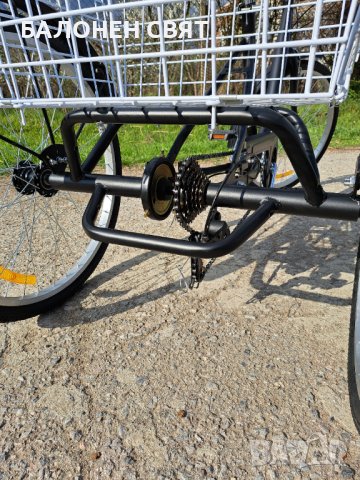 Намаление с -10% за ТЕЛК - Триколка 24 цола 6 скор 3 спирачки, товарна кошница, снимка 8 - Велосипеди - 40317058