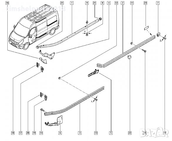 Средна Ролка за Opel Movano, Renault Master, Nissan NV400 след 2010, Дясна плъзгаща врата, снимка 6 - Части - 33811528