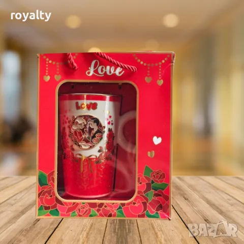 Керамична чаша, с лъжица,  сърчица, снимка 2 - Декорация за дома - 49003323