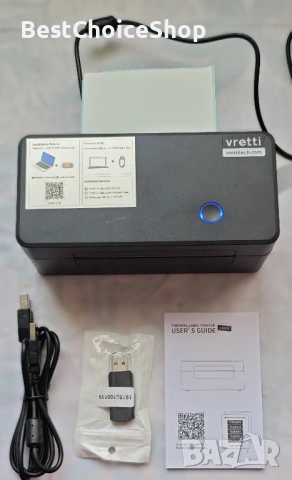 Термопринтер за етикети Vretti товарителници на куриери, без мастило., снимка 3 - Принтери, копири, скенери - 53639815