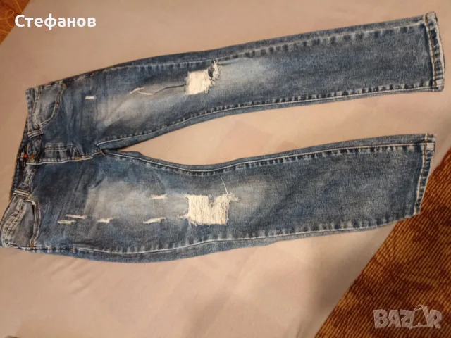 Мъжки светло сини дънки с накъсвания, снимка 6 - Дънки - 47332837