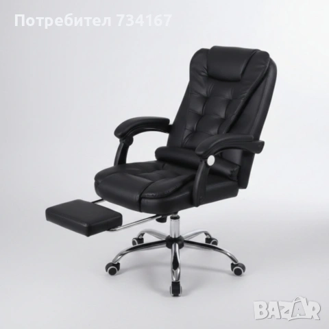 Ергономичен въртящ се офис стол с масаж и поставка за крака, снимка 2 - Столове - 53196702