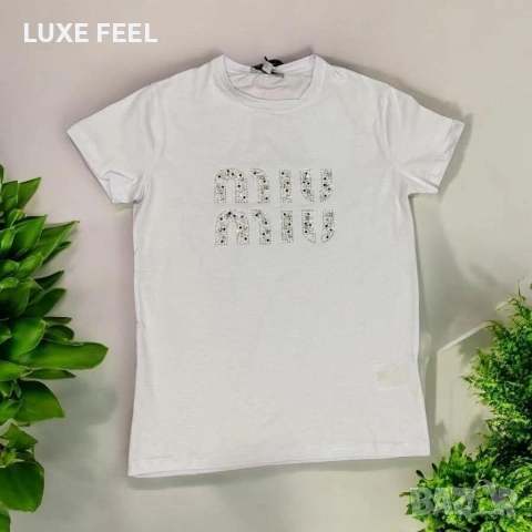 MIU MIU ⚜️Дамски Памучни Тениски , снимка 2 - Тениски - 53418055