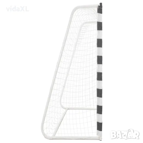 vidaXL Футболна врата, 300x200x90 см, метал, черно и бяло, снимка 2 - Футбол - 56148387