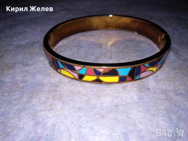 ЧУДЕСНА ФЕШЪН ГРИВНА от БЛАГОРОДНА СТОМАНА с ЕМАЙЛ-ЛАК Тип КЛЕТЪЧЕН ЕМАЙЛ 38341, снимка 4 - Гривни - 41096227