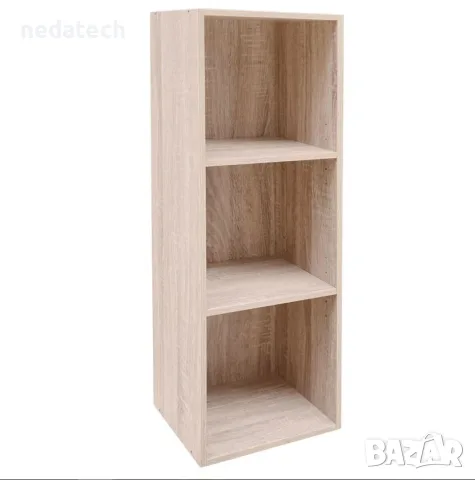 Поставка за книги – дървена етажерка (MDF) с 3 подвижни рафта, 30×23.5×89см